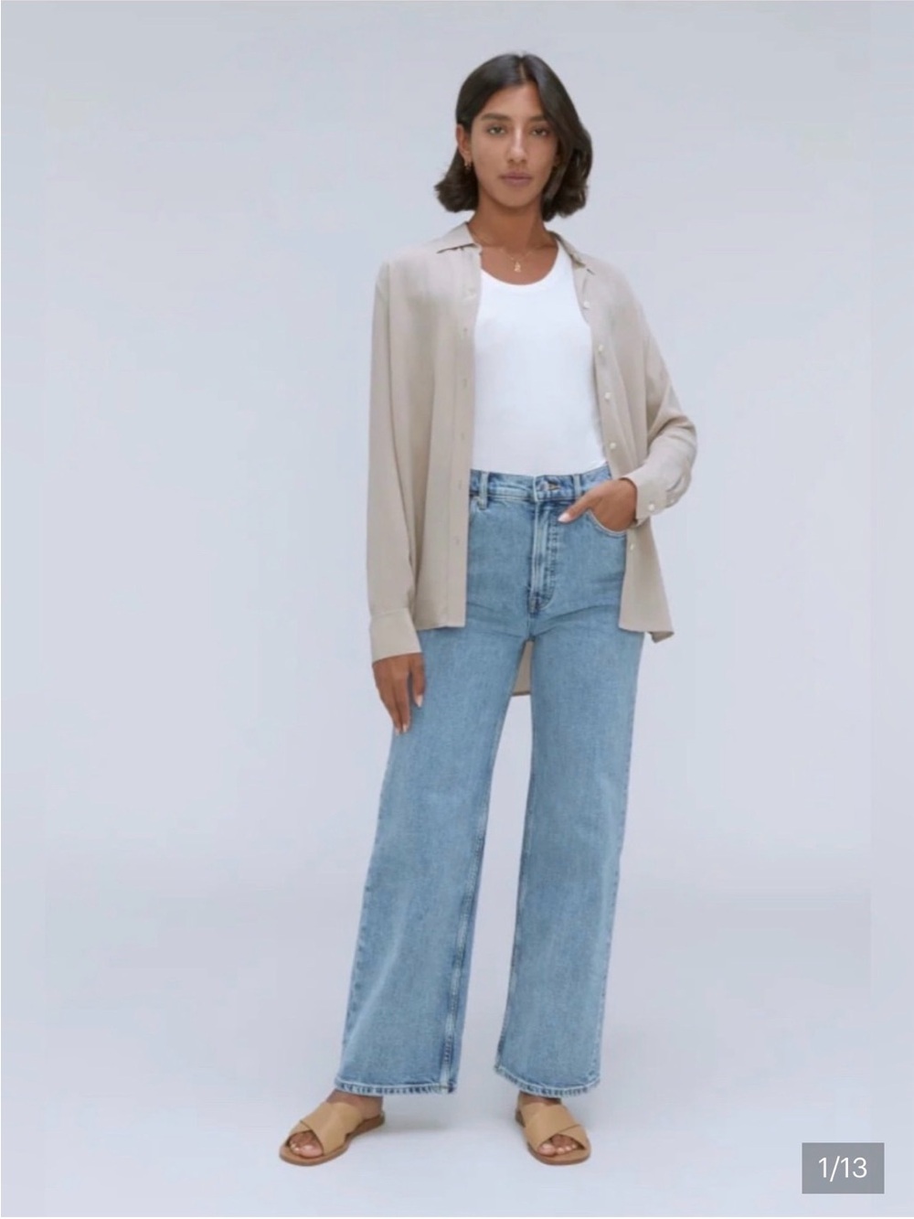 Everlane THE WAY-HIGH® SAILOR JEAN in Salt Water Size 30 crop  Hard to find